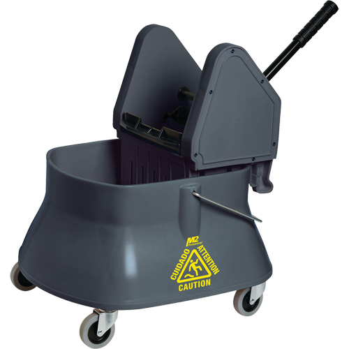 Seau pour vadrouille et essoreuse Champ, Pression vers le bas, 6,5 gal. US (26 pintes)/7,5 gal. US (30 pintes), Gris Seagulf Marine Industries Inc.