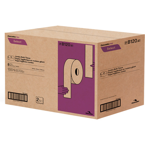 Pro Select&reg; Toilet Paper, Jumbo Roll, 2 Ply, 900' Length, White Seagulf Marine Industries Inc.