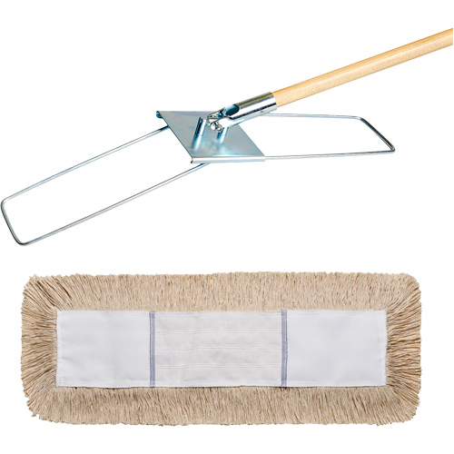 Break-Ezy Dust Mop System, Slip On Style, Cotton, 48" L x 5" W Seagulf Marine Industries Inc.