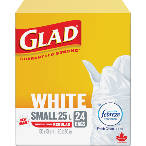 Petits sacs &agrave; ordures 25 L avec Febreze, R&eacute;gulier, 20" la x 20" lo, Blanc Seagulf Marine Industries Inc.