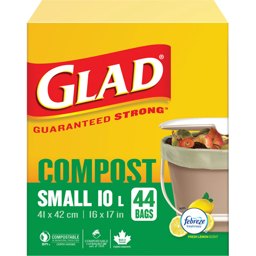 Small Compostable Bags, Regular, 17" L x 16" W, Brown, 10 L (3 Gal.) Capacity Seagulf Marine Industries Inc.