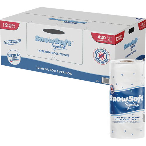 Snow Soft Signature Kitchen Towel Roll, 2 Ply, 420 Sheets/Roll, 4.5" W, 11" L Seagulf Marine Industries Inc.