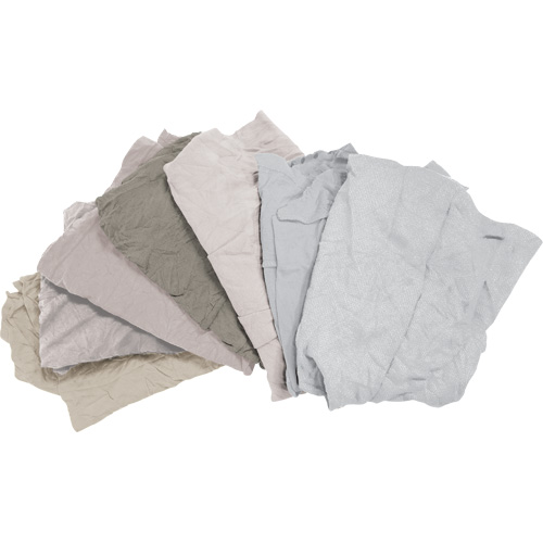 Chiffons fabriqu&eacute;s &agrave; partir de mat&eacute;riaux recycl&eacute;s, Coton, Blanc, 25 lb Seagulf Marine Industries Inc.