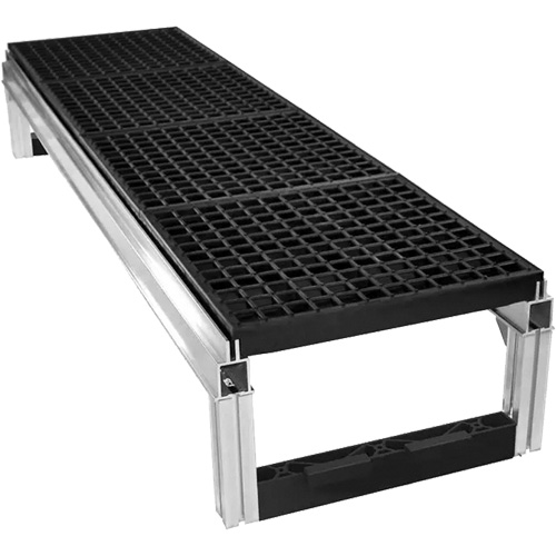 Trousse de plateforme de travail modulaire en aluminium &agrave; drainage ouvert FOUNDATION, 36" la x 72" pr, Capacit&eacute; de 400 lb, Enti&egrave;rement soud&eacute; Seagulf Marine Industries Inc.
