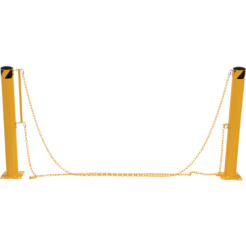 Dock Chain Barrier Bollard System, Steel, 42" H x 6-5/8" W, Yellow Seagulf Marine Industries Inc.
