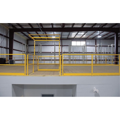 Mezzanine Safety Gate, 68-1/2" L x 42" H, 80-1/16" Raised, Yellow Seagulf Marine Industries Inc.