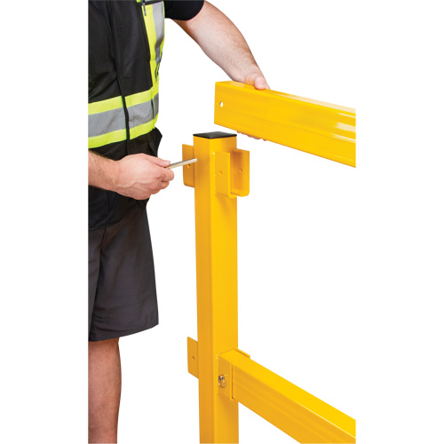 End Post for Light-Duty Guard Rails, Steel, 42" H, Safety Yellow Seagulf Marine Industries Inc.