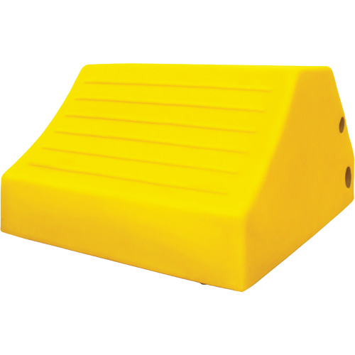 165 Ton Large Equipment Wheel Chock with Handle & Hole, Urethane, Yellow Seagulf Marine Industries Inc.