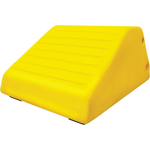 255 Ton Large Equipment Wheel Chock with Handle & Hole, Urethane, Yellow Seagulf Marine Industries Inc.