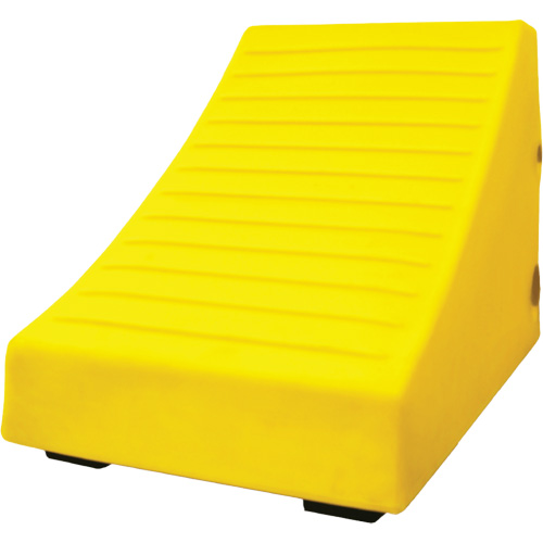 400 Ton Large Equipment Wheel Chock with Handle & Hole, Urethane, Yellow Seagulf Marine Industries Inc.