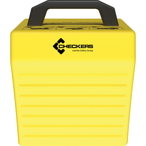 Cale de roue ultra-robuste pour l'exploitation mini&egrave;re Checkers Safety sans support, PEHD, Jaune, 14-1/2" la x 17-1/2" p x 16" h Seagulf Marine Industries Inc.