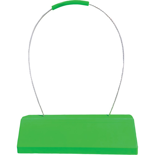 Cale de roue pour avion Checkers Safety SafeRay avec poign&eacute;e &agrave; c&acirc;ble ergonomique, Ur&eacute;thane, Vert fluorescent, 24" la x 8" p x 6" h Seagulf Marine Industries Inc.