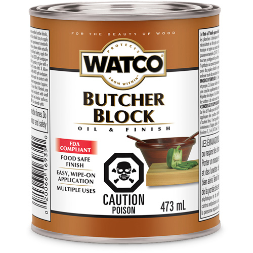 Watco&reg; Butcher Block Oil & Finish, 473 ml, Clear, Transparent Seagulf Marine Industries Inc.