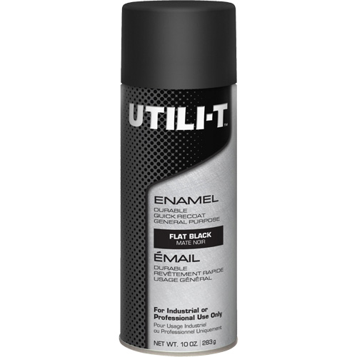 UTILI-T General Purpose Enamel Spray Paint, Black, Flat, 10 oz./283 g, Aerosol Can Seagulf Marine Industries Inc.