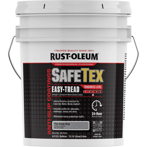SafeTex&reg; Easy-Tread Acrylic Coating, 4 gal., Water-Based, Flat Finish/Textured, Grey Seagulf Marine Industries Inc.