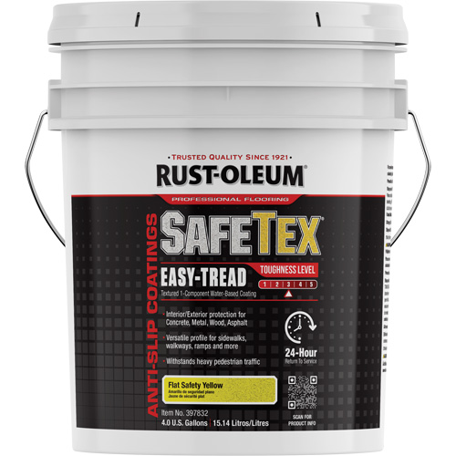 SafeTex&reg; Easy-Tread Acrylic Coating, 4 gal., Water-Based, Flat Finish/Textured, Yellow Seagulf Marine Industries Inc.