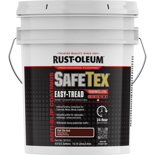 SafeTex&reg; Easy-Tread Acrylic Coating, 4 gal., Water-Based, Flat Finish/Textured, Red Seagulf Marine Industries Inc.