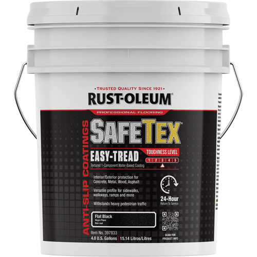 SafeTex&reg; Easy-Tread Acrylic Coating, 4 gal., Water-Based, Flat Finish/Textured, Black Seagulf Marine Industries Inc.