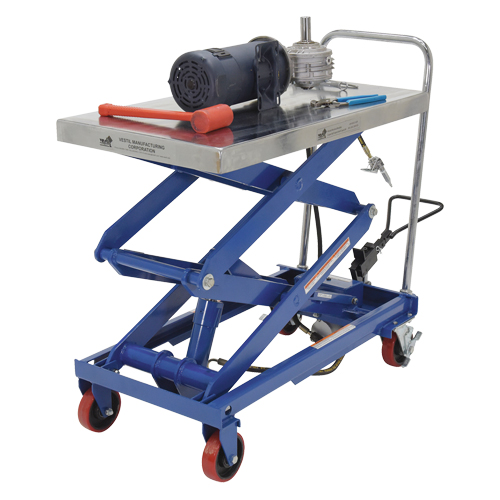 Pneumatic Hydraulic Scissor Lift Table, Steel, 35-1/2" L x 20" W, 800 lbs. Cap. Seagulf Marine Industries Inc.
