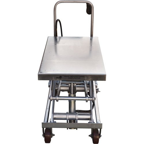 Pneumatic Hydraulic Scissor Lift Table, Stainless Steel, 35-1/2" L x 20" W, 800 lbs. Cap. Seagulf Marine Industries Inc.