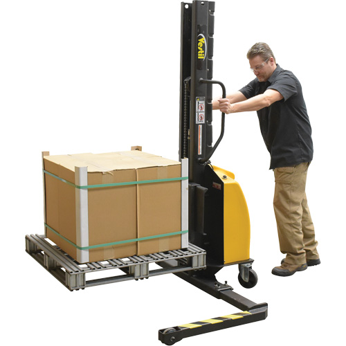 Narrow Mast Powered Lift Stacker, Electric Operated, 1000 lbs. Capacity, 63" Max Lift Seagulf Marine Industries Inc.