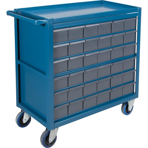 Chariot &agrave; tablette avec tiroir, 1200 lb Capacit&eacute;, Acier, 18" x la, 35" x ha, 36" p, Roues en Caoutchouc, Enti&egrave;rement soud&eacute;, 36 tirroirs Seagulf Marine Industries Inc.