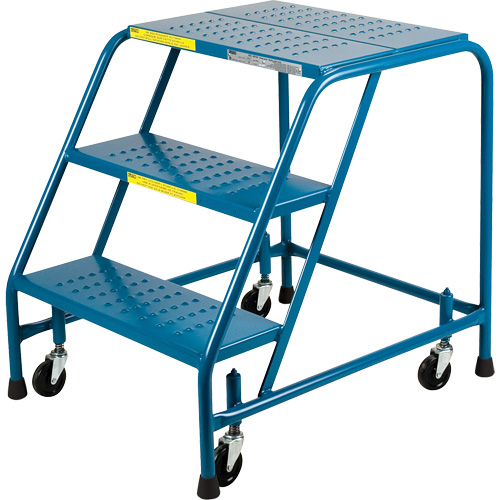 CSA-Certified Rolling Step Ladder, 3 Steps, 22" Step Width, 28" Platform Height, Steel Seagulf Marine Industries Inc.