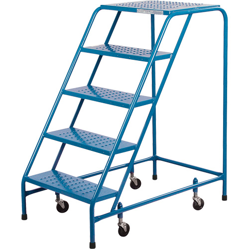 CSA-Certified Rolling Step Ladder, 5 Steps, 22" Step Width, 46" Platform Height, Steel Seagulf Marine Industries Inc.