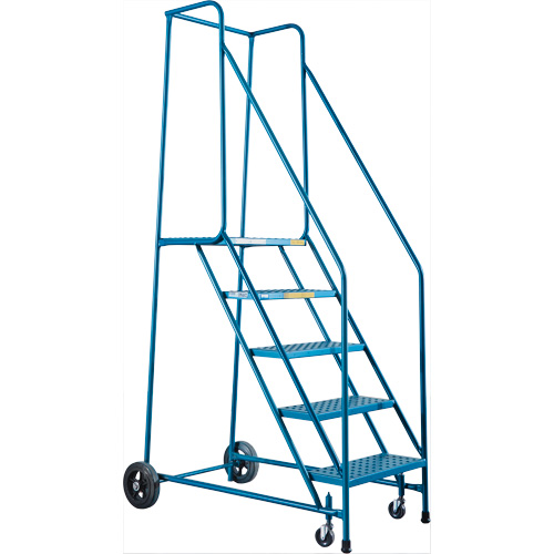 CSA-Certified Rolling Step Ladder, 5 Steps, 22" Step Width, 46" Platform Height, Steel Seagulf Marine Industries Inc.