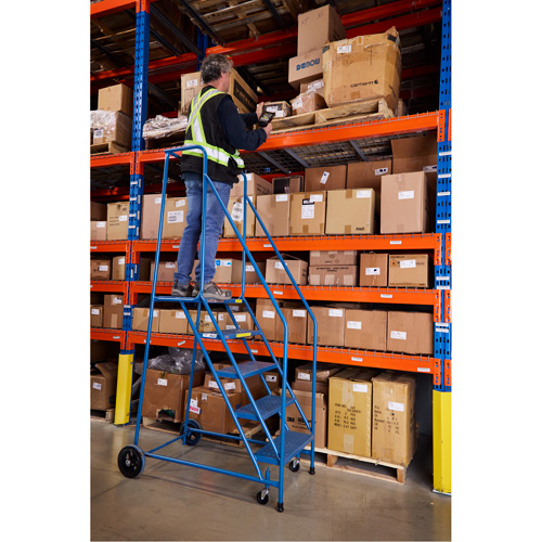 CSA-Certified Rolling Step Ladder, 5 Steps, 22" Step Width, 46" Platform Height, Steel Seagulf Marine Industries Inc.