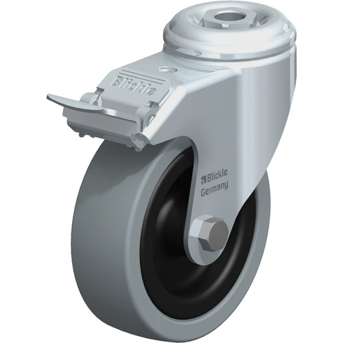 Light-Duty Caster, Swivel with Brake, 4" (101.6 mm), Solid Rubber, 242 lbs. (110 kg.) Seagulf Marine Industries Inc.
