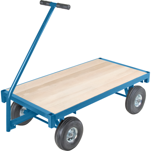 Chariots wagon ergonomiques &agrave; plateforme, 24" la x 48" lo, 45" Poign&eacute;e, 1000 lb Capacit&eacute;, 10" Dia. de roue, Pneumatique Roues Seagulf Marine Industries Inc.