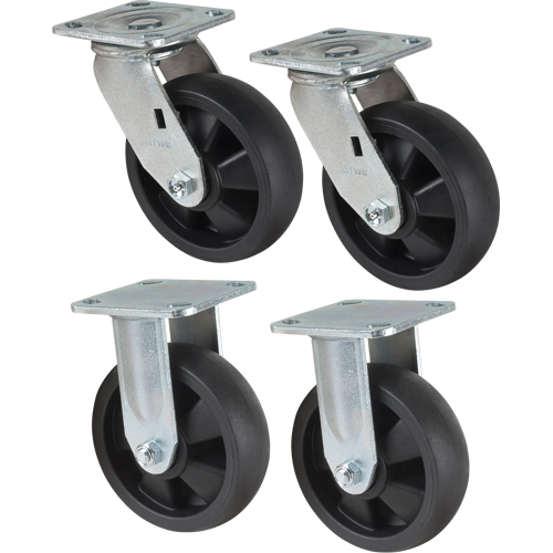 Caster Set, Rigid/Swivel, 6" (152.4 mm), Nylon, 2400 lbs. (1089 kg.) Seagulf Marine Industries Inc.