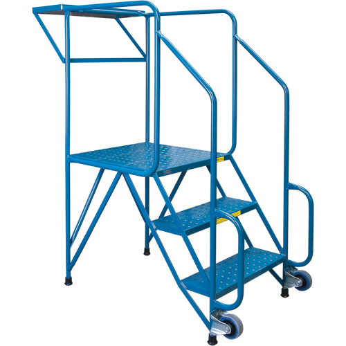 Mechanics/Maintenance Rolling Ladder, Steel, 3 Steps, 28" Platform Height Seagulf Marine Industries Inc.