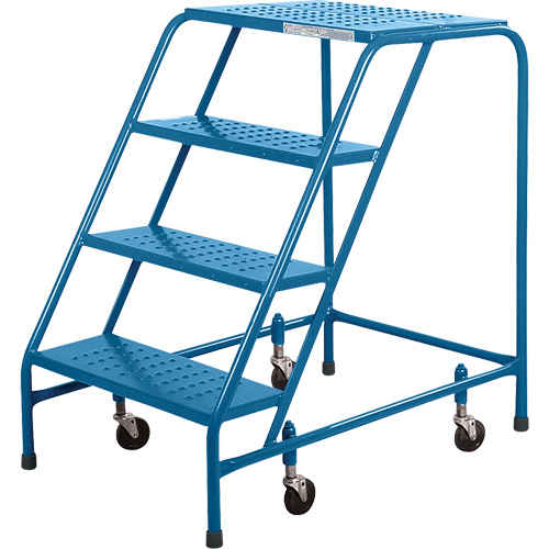 CSA Rolling Step Ladder, 4 Steps, 22" Step Width, 37" Platform Height, Steel Seagulf Marine Industries Inc.