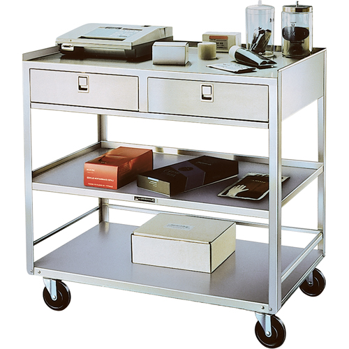 Supports en acier inoxydable pour &eacute;quipement, 300 lb Capacit&eacute;, Acier inoxydable, 20"/20-1/8" x la, 35" x ha, 37"/36-3/8" p, D&eacute;mont&eacute;, 2 tirroirs Seagulf Marine Industries Inc.