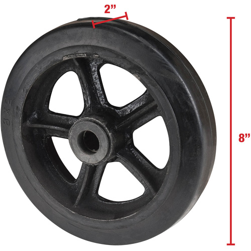 Mold-On Rubber Wheel, 8" (203 mm) Dia. x 2" (51 mm) W, 400 lbs. (181 kg.) Capacity Seagulf Marine Industries Inc.