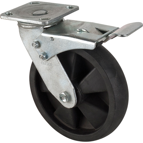 Roulettes haute temp&eacute;rature, Pivotant avec frein, 8" (203,2 mm), Nylon, 1000 lb (453 kg) Seagulf Marine Industries Inc.