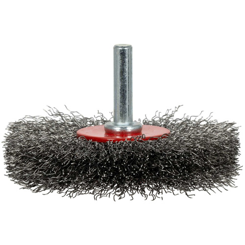 Brosse radiale &agrave; fils cr&ecirc;p&eacute;s mont&eacute; sur mandrin ER300-12, 3", Fils ,012" Seagulf Marine Industries Inc.