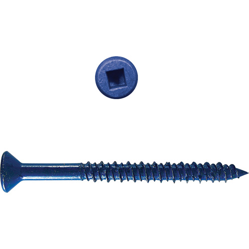 Flat Square HD Concrete Screws, 3/16" x 2-3/4" L, Zinc Plate Seagulf Marine Industries Inc.