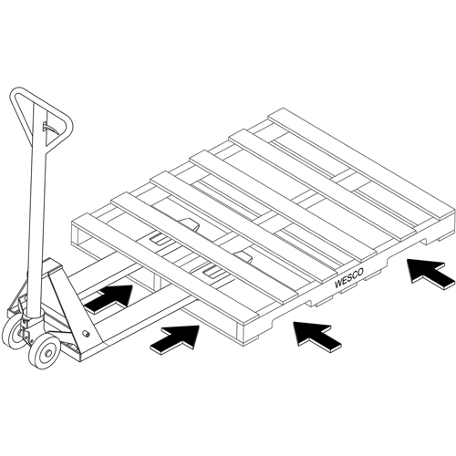 Transpalette hydraulique &agrave; 4 entr&eacute;es, 48" l x 7" la, Capacit&eacute; 4000 lb Seagulf Marine Industries Inc.