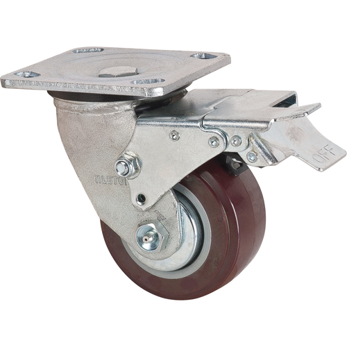 Caster, Swivel with Brake, 4" (101.6 mm), Polyurethane, 550 lbs. (249.5 kg.) Seagulf Marine Industries Inc.