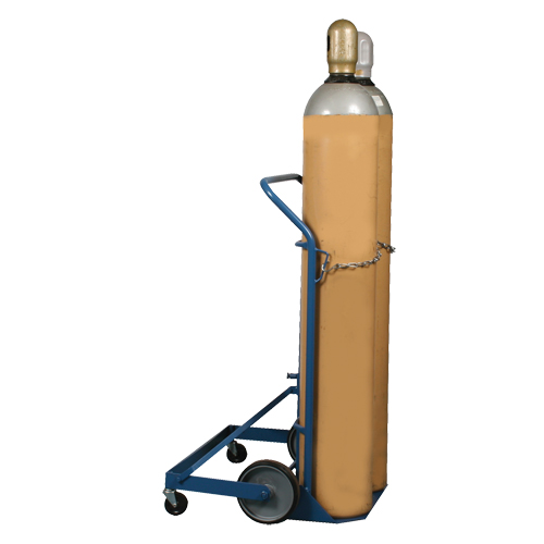 Professional Double Gas Cylinder Truck CC-2, Mold-on Rubber Wheels, 16-7/8" W x 7-1/4" L Base, 500 lbs. Seagulf Marine Industries Inc.