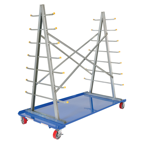 Chariot &agrave; cadre en A pour barres et tuyaux, Acier, 36-3/4" la x 73-3/4" p x 72-1/2" h, Capacit&eacute; de 2000 lb Seagulf Marine Industries Inc.
