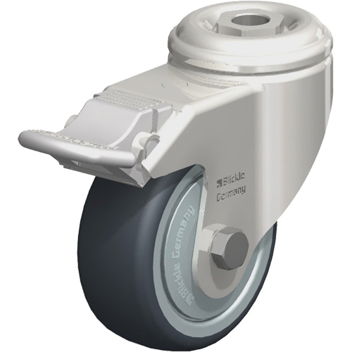 Roulette en &eacute;lastom&egrave;re thermoplastique acier inoxydable, Pivotant avec frein, Diam&egrave;tre 3-1/8" (79,5 mm), Capacit&eacute; 220 lb (100 kg) Seagulf Marine Industries Inc.