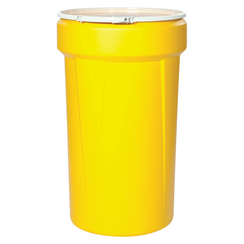 Nestable Polyethylene Drum, 55 US gal (45 imp. gal.), Open Top, Yellow Seagulf Marine Industries Inc.