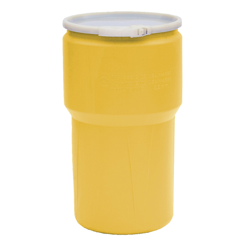 Nestable Polyethylene Drum, 14 US gal (11.7 imp. gal.), Open Top, Yellow Seagulf Marine Industries Inc.