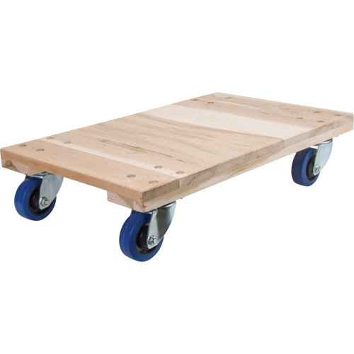 Medium-Duty Solid Wood Dollies, Polyolefin Wheels, 900 lbs. Capacity, 18" W x 24" D x 7" H Seagulf Marine Industries Inc.