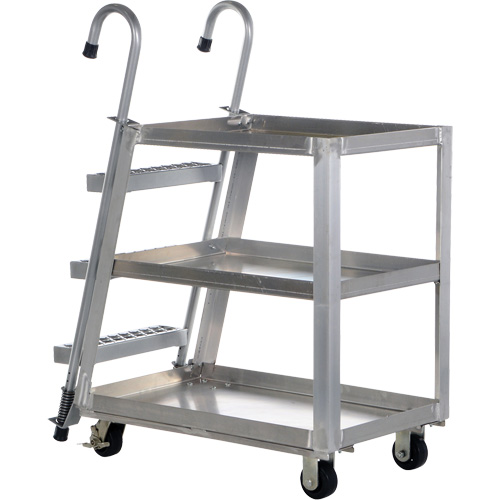 Chariot de pr&eacute;l&egrave;vement de stock, Aluminium, 21-7/8" la x 40" p, 3 tablettes, Capacit&eacute; 660 lb Seagulf Marine Industries Inc.