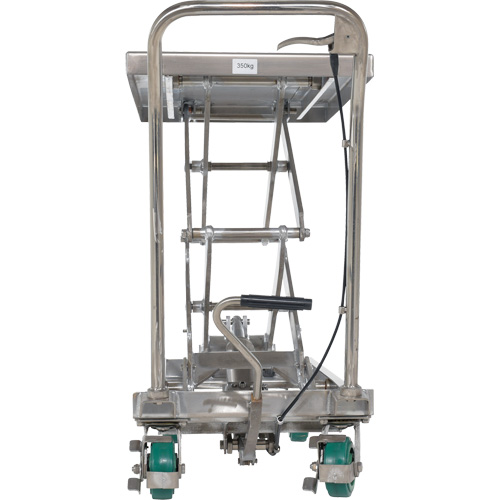 Manual Hydraulic Scissor Lift Table, 36-1/4" L x 19-3/8" W, Stainless Steel, 600 lbs. Capacity Seagulf Marine Industries Inc.
